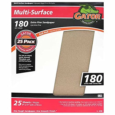 Gator 9 x 11 MultiSurface Sanding Sheets 180 Grit 25 Pack