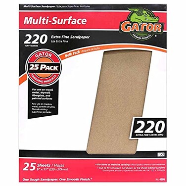 Gator 9 x 11 MultiSurface Sanding Sheets 220 Grit 25 Pack