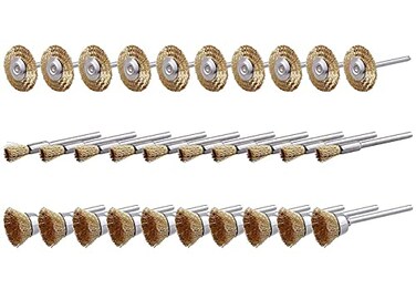 SUJAYU 30 Pc Brass Wire Wheel for Buffing Wire Wheel Drill Attachment