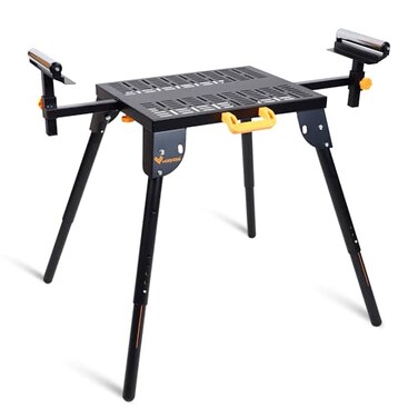 WORKESS Universal Miter Saw Stand with Grid Tabletop 300 lbs Load Capacity 6Level Height Adjustment Table Saw Stand WKMS046
