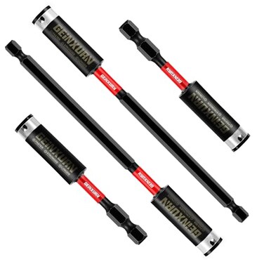 GEINXURN Geinxurn 4PACK Torsion Impact Bit Holder Muliti Size3 6 Extension Locking Socket Drill Bit Holder S2 Alloy Steel Hex Shank QuickChange Drill Bit Guide