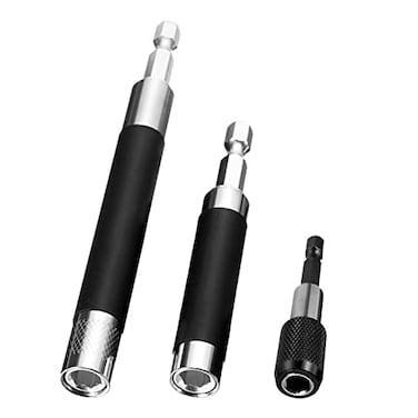 SeonFook 3pcs Magnetic Drive Guide Quick Release Screwdriver Bit Holder Extension with 14 Inch Hex Shank Drill Bit Tip Holder Connection Rod Adapter Sleeve for Nuts Drill and Handheld Driver