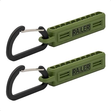 Railer Screwdriver Bit Holder Storage Organizer 10Hole Camo Green Bit Holder with Carabiner 2 Pack