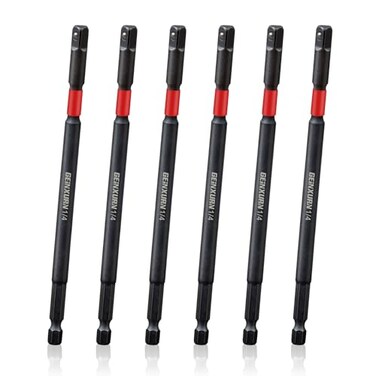 GEINXURN Geinxurn 6Pcs Impact Socket Adapter Set14 Drive Square 6Inches Extension Bit Socket Driver Set Adapt Your Power Drill to High Torque Impact Wrench