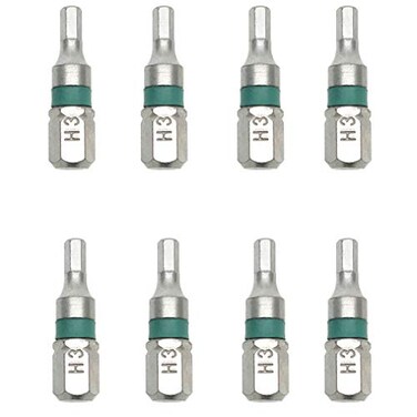 XMHF 14 Hex Shank 3mm H3 Tip 25mm Length Magnetic Screwdriver Bit 8Pcs
