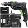GALAX PRO 5Amp 12inch Hammer Drill with 105pcs Accessories Variable Speed 03000 Hammer and Drill 2 Functions in 1 360Rotating Handle Depth Gauge Carrying Case Included