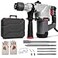XtremepowerUS 1180W SDSPlus Electric Rotary Demolition Chipping Hammer 114 Combination Rotary Hammer Drilling Chisels Drill Bits Set with Case