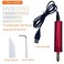 Dokoshia USB Mini Electric Drill Set for Resin Aluminum Rotary Tool with 6 Drill Bits Electrical Handheld Pin Vise Kit for Small DIY Drilling Projects Keychain Crafts Making Red Drill Press