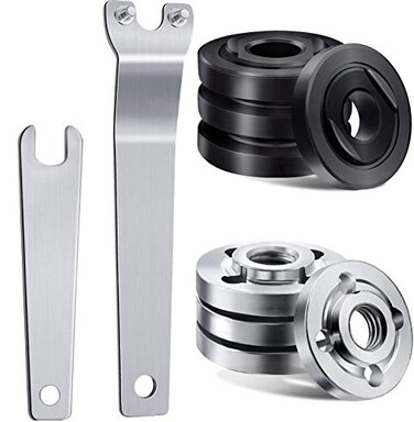 Mudder 10 Pcs 10mm Angle Grinder Flange Nuts and Wrench Spanner Set Flange Replacement Parts Compatible with 9523 Angle Grinder