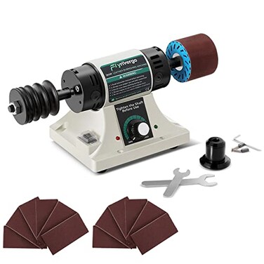 Flyrivergo Leather Burnishing Machine with 12pcs Sanding Sleeves