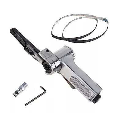 LSLANSOON Mini Air Belt Sander Pneumatic Handheld Angle Grinder Tool for Wood Metal Sanding Grinding 330x10mm
