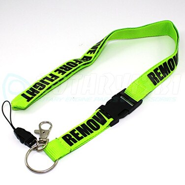 Rotary13B1 Remove Before Flight Lanyard Lime GreenBlack