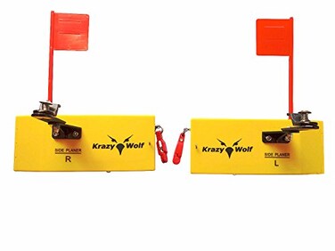 Krazywolf Planer Board P007Includes Spring Flag systemLeftRight L10xW35PairYellow