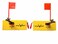 Krazywolf Planer Board P007Includes Spring Flag systemLeftRight L10xW35PairYellow
