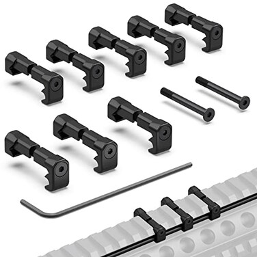 Guardtier CGM908 Picatinny Pressure Switch Cable Management Guides 8 Pack Flashlight Laser Wire Clips Black
