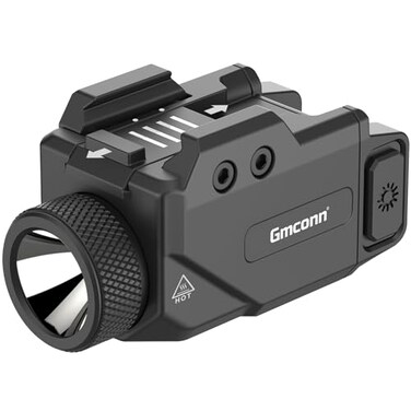 Gmconn 800 Lumen Pistol Light Compact Adjustable Rail Mounted Flashlight Mini Weapon Light with Strobe Mode for Picatinny MILSTD1913 Glock 800 Lumen