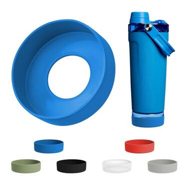 WUQID Silicone Boot Compatible with Stanley Activate Shaker 20oz Bottle Lower AntiSlip AntiScratch Soft Protective Bottom Sleeve Cover Protector Azure