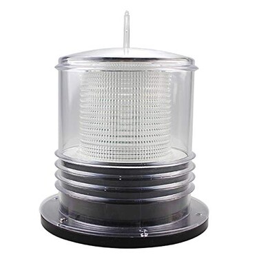 Pilotlights.net Pilotlightsnet Solar Dock Warning Light Waterproof Solar Dock Lighting Constant On or Flashing 360 Degree Lighting Cool White LED