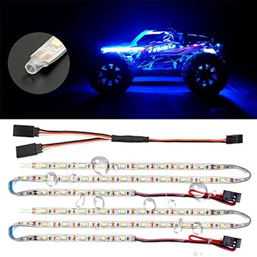 elechawk Waterproof LED Light Strips for RC Cars Trucks Airplanes Boats Drones Fixed Wing AR Wing Model Underglow Light Blue