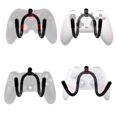 YYST Universal Game Controller Organizer Wall Rack Wall Mount Wall Clip Wall Hanger Compatible With Xbox One PS4 Switch Pro controller 4PK NO GAME CONTROLLER No Falling