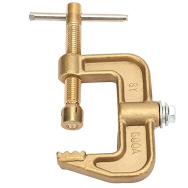 Walfront 500A G Shape Brass Welding Earth Clamp for Grounding Grounding Clamp Compatible with Welding Machines