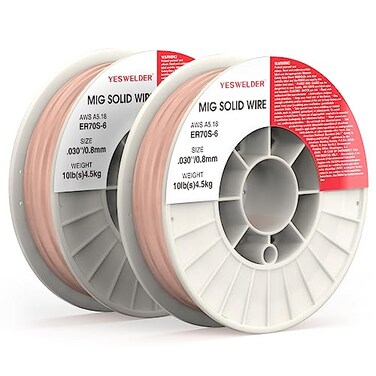 YESWELDER ER70S6 Carbon Steel Mig Solid Wire 030Inch10Pound 2Packs Welding Wire