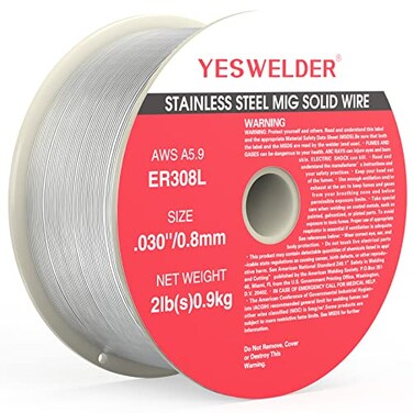 YESWELDER Stainless Steel MIG Solid Wire ER308L 030Diameter 2Pound Strong ABS Plastic Spool Welding Wire