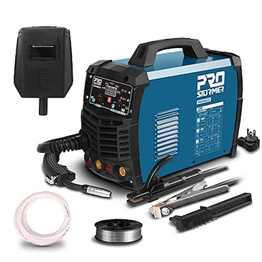 Prostormer Welding Machine MIGTIGMMA 3 in 1 Multifunctional Welder with Digital Display Electrode Holder Earth Clamp Input Power Adapter Cable and Brush