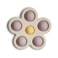 mushie Flower Press Toy Soft LilacDaffodilIvory