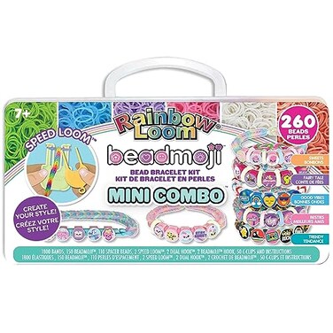 Rainbow Loom Beadmoji Mini Combo DIY Rubber Band Bead Bracelet Kit Includes 1800 Bands 260 Beads Design Create Ages 7