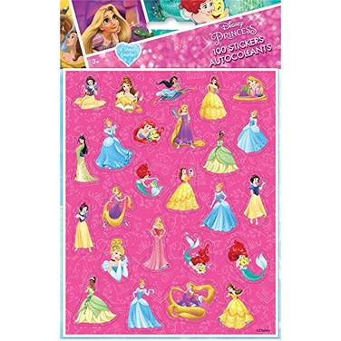Unique Disney Princess Sticker Sheets Assorted Designs 4 Pcs