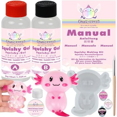 FUNSHOWCASE Taba Squishy Maker Big Axolotl Silicone Mold Gel Kits Pack