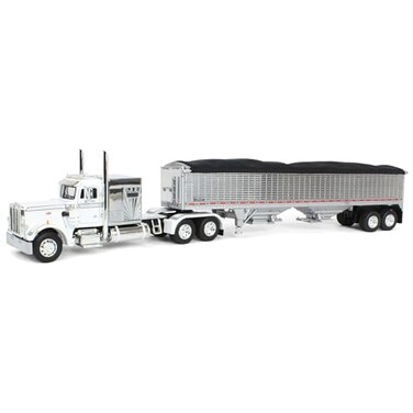 DCP 164 White Peterbilt 359 60 Sleeper wWilson High Side Grain Trailer 601908