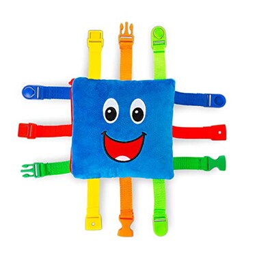 Buckle Toys Boomer Square Learning Activity Toddler Plane Travel Essential Toy Develop Motor Skills and Problem Solving