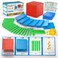 stochastic box Plastic Base Ten Blocks 143 pcs Place Value Blocks Kindergarten Counting Cubes for Kids Math Math Manipulatives for Early Counting Math Toy for 1st Grade