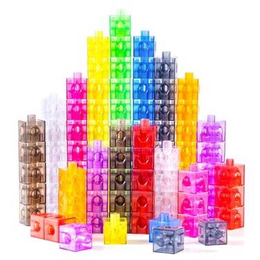 Odoorgames Translucent Linking Cubes Engaging Math Toy Light Table Manipulatives Math Blocks for Early Learning and Creative Play