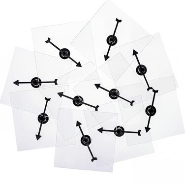 Gejoy 10 Pack Transparent Spinners Bulk for Classroom Clear Spinners Dry Erase Math Game with Rotating Arrow Black