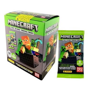 Panini Minecraft Mega Box Official Trading Cards 72 Cards per Box Exclusive Foil Parallels Rare Inserts Great Gift for Kids Gamers