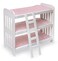 Badger Basket Triple Doll Bunk Bed with Ladder and Bedding for 20Inch Dolls Pink Gingham Design with Personalization Kit