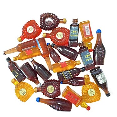 Juland 24PCS Miniature Mini Beer Drinks Decoration Glass Mixed Wine Resin Sets Simulation Instant Model Scene Tableware Random Pattern CH3