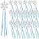 Gejoy Winter Snowflake Wand Silver Snowflake Magic Wand Winter Flake Theme Winter Wand Princess12 Pcs