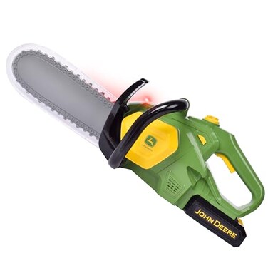 John Deere Power Tools Chainsaw Toy Construction Tool with Lights and Sounds Pretend Play Toy for Boys