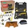 SparkJump Deluxe Kids Tool Set Real Tools with Tool Belt Tool Box Beginner Tool Kit for Boys Girls Ages 6 Up Brown Ultimate Tool Set