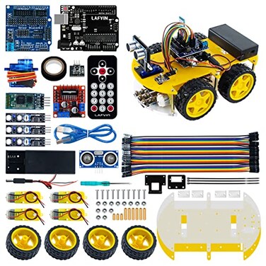 LAFVIN Smart Robot Car Kit Include Ultrasonic SensorR3 Board Compatible with Arduino IDE with Tutorial