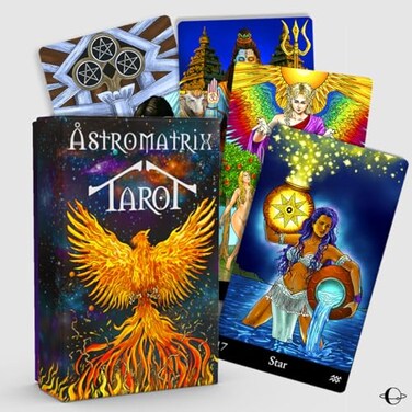 AstroMatrix Tarot Deck with Comprehensive Guide Modern Symbolism and Enhanced Digital Interpretations for All Levels