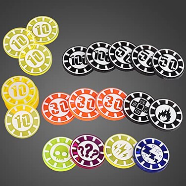 CZYY Damage and Status Counters Set 24 Acrylic Effect Tokens for TCG