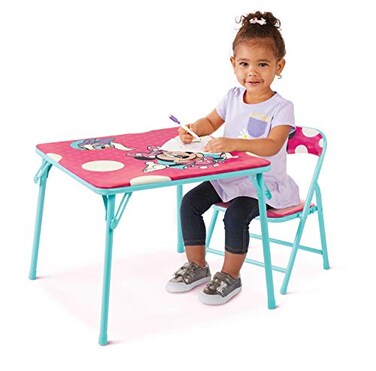 MINNIE Jakks Pacific Minnie Jr Activity Table Set with One Chairs Teal and Red