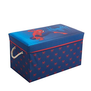 Idea Nuova Marvel Spiderman Collapsible Toy Storage Bench and Ottoman 145 H x 145 D x 25 L