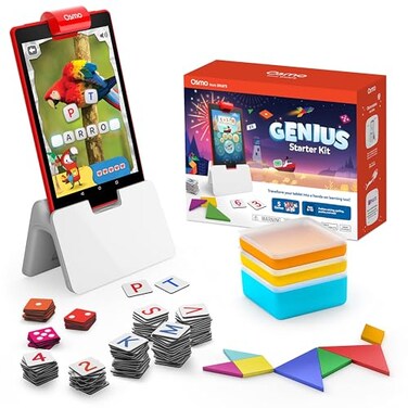 Osmo Genius Starter Kit for Kids Ages 610 5 Educational Learning Games Fire Tablet Compatible Educational STEM Learning System Base Included 5 Games Fire Tablet