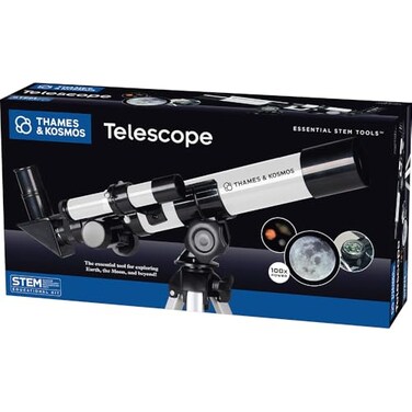 Thames & The Thames Kosmos Telescope Essential STEM Tool Childrens Refractor Telescope with 100x Magnification Builtin Compass Classic Scientific Device for Astronomical Terrestrial Observations